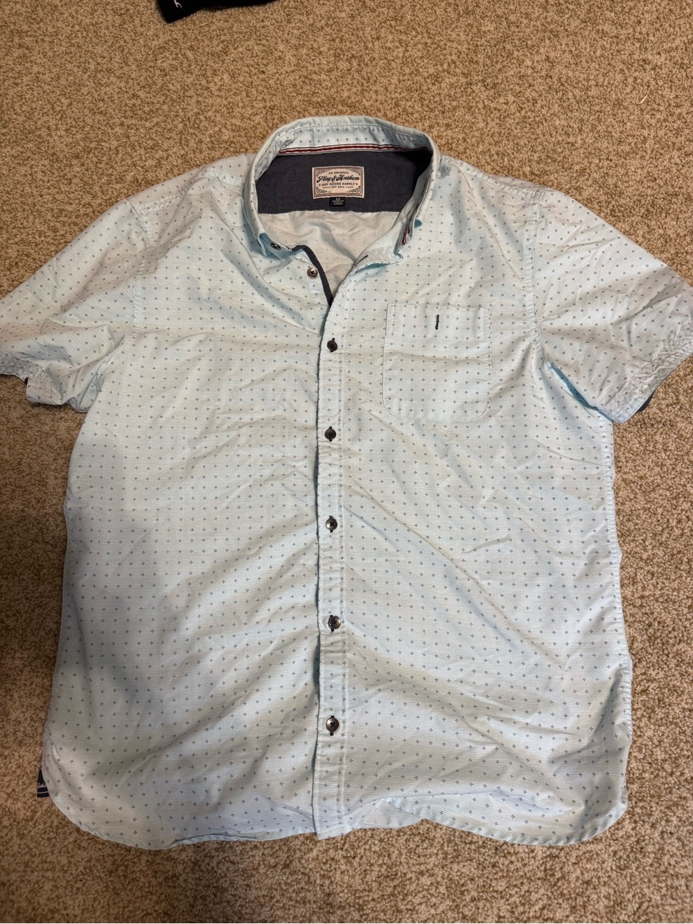 FLAG & Anthem Men's Light Blue Short-Sleeve Button-Down